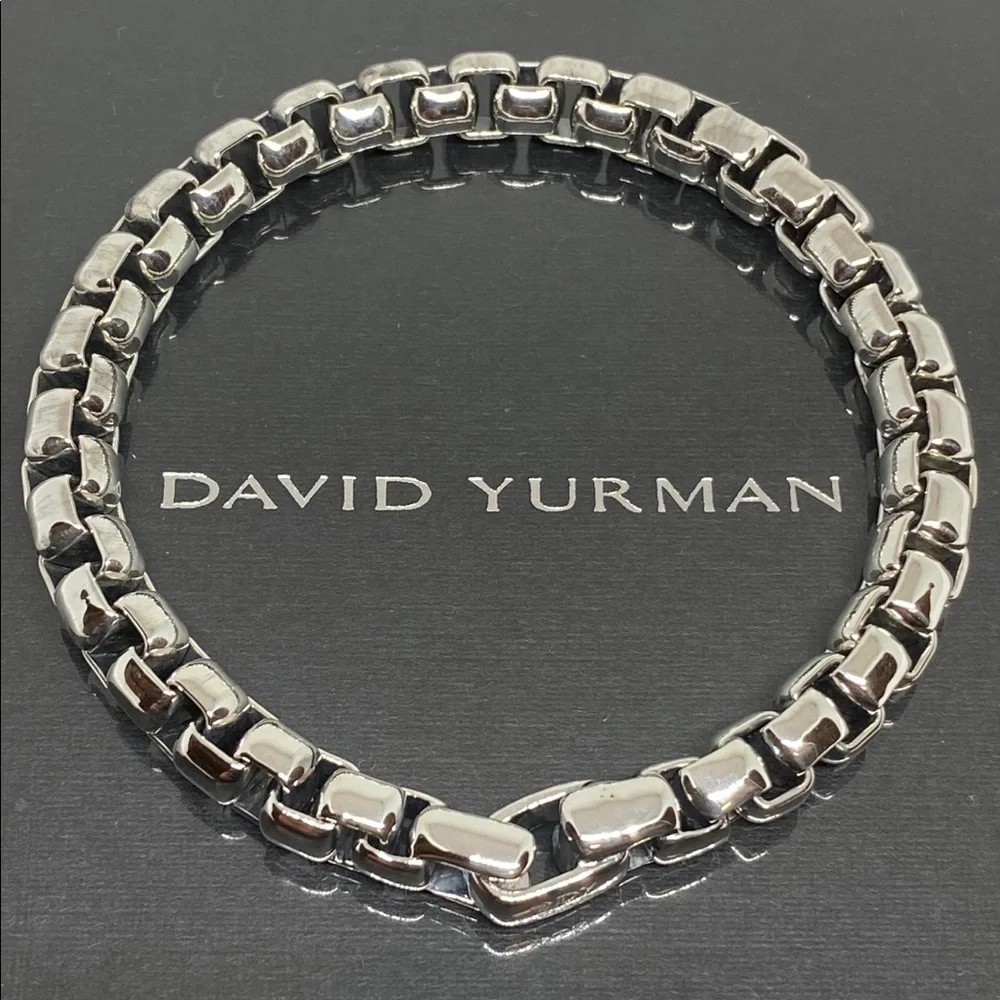 David Yurman 7mm men’s box link bracelet silver